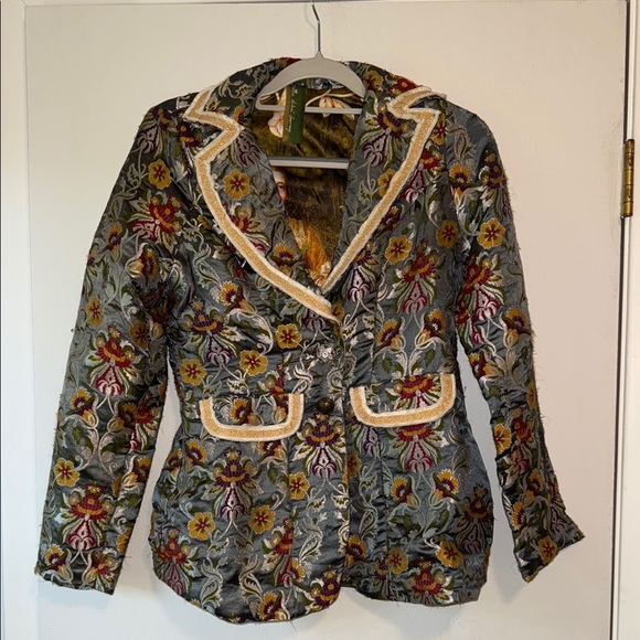 Aratta Renaissance Silk Jacquard Blazer, Size XS Bridgerton Jacket - Picture 9 of 17